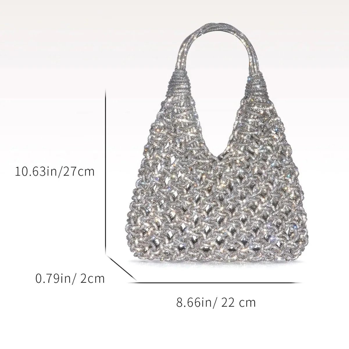 Glitter Shiny Diamond Clutch Purse Women Handbag Handmade Circular Bag Wedding Party Banquet Bag Fashion Evening Bag 260924 - view 5