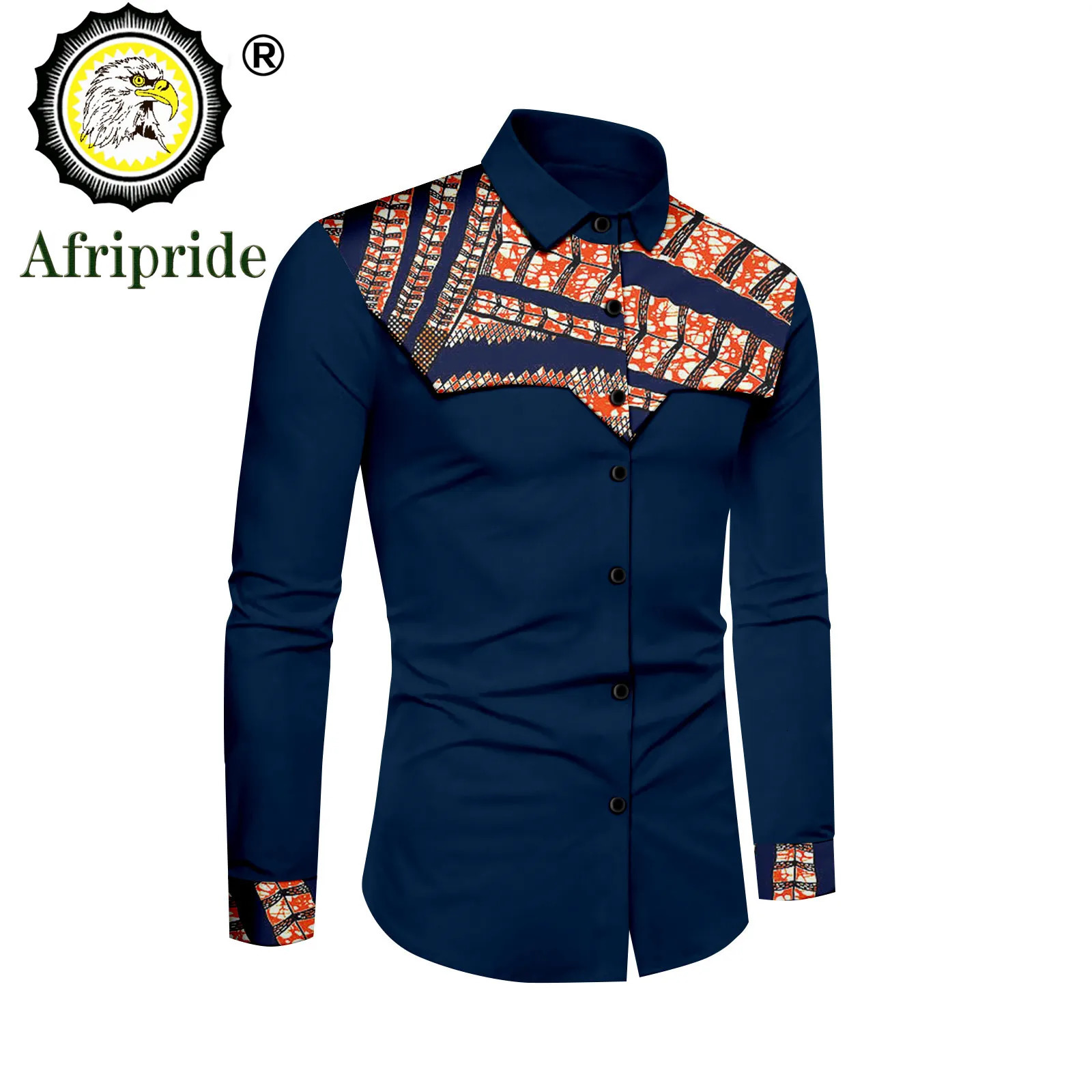 African Shirts for Man Print Clothing Dashiki Tops Ankara Formal Men Shirt Full Sleeve Stand Neck Slim Fit Suit Shirts A2212010 260922