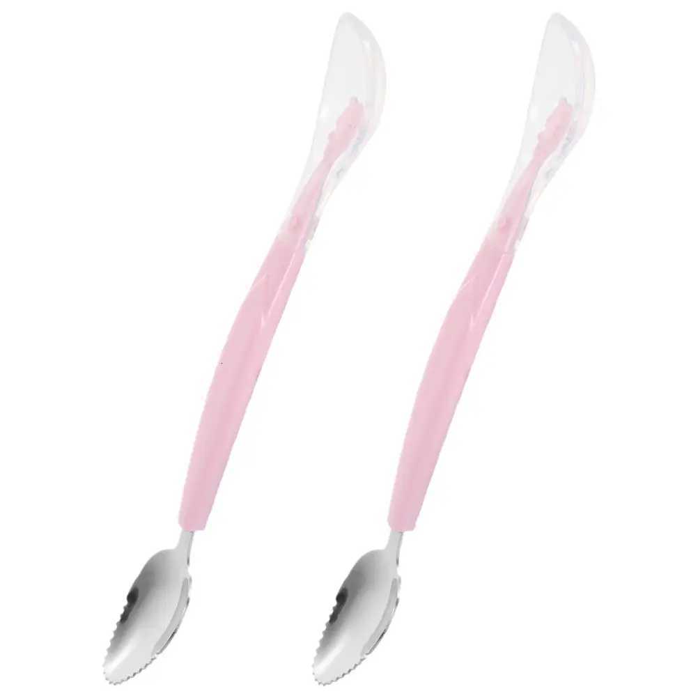 Feeding Other Baby 2Pcs Double Head Baby Spoon Silicone Feeding Tool for Purees Yogurt Smoothies Fruit Scraping Infant Toddler Food Scraper Baby C2609 - view 3