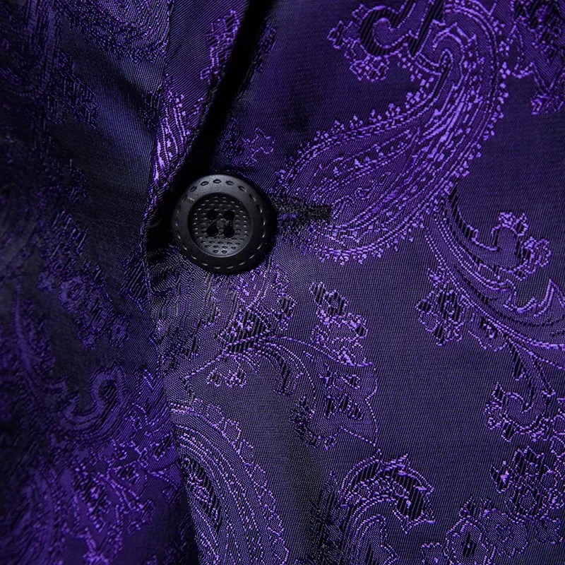 Purple Men's Suit Jacket Wedding Party Dress Coat Red Purple Blue Gold Men Blazer Size M L XL XXL XXXL 260920 - view 5