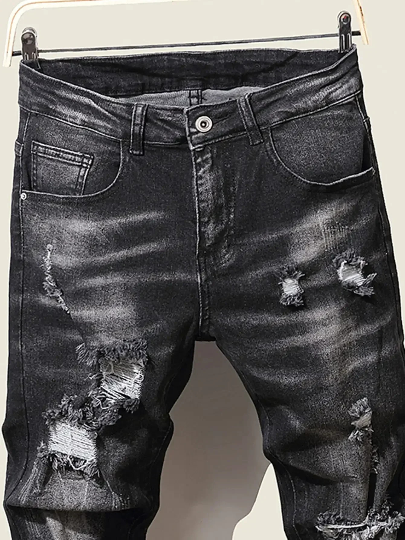 Fashion Men's Jeans Pants Stretch Blue Skinny Jeans For Men Casual Slim Fit Denim Pants Korean Style Male Trousers Jeans 260921 - view 6