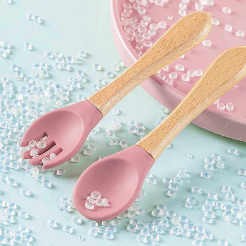 Baby Feeding Other Custom Name Personalized Baby Bamboo Fork Silicone Wooden Feeding Spoon Toddlers Infant Feeding Accessories Organic BPA Free C26092 - view 4