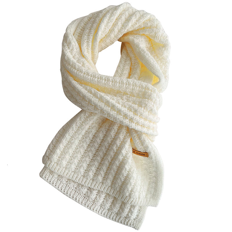 Japanese Style Solid Color Knitted Wool Scarf for Women, Autumn and Winter New Thickened Warm Student Cute Internet Celebrity Couple Neck Warmer - view 6