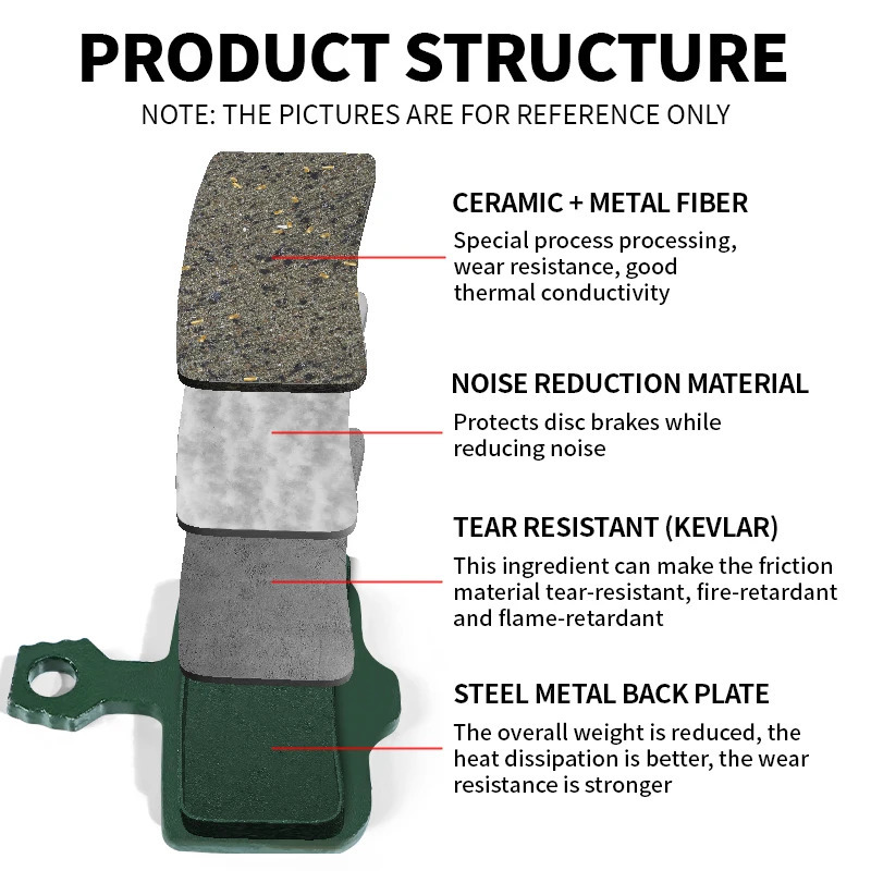 BUCKLOS Ceramic Hydarulic Disc Brake Pads For SRAM AVID 12810Pair MTB Pad Wearresistant 260923 - view 6