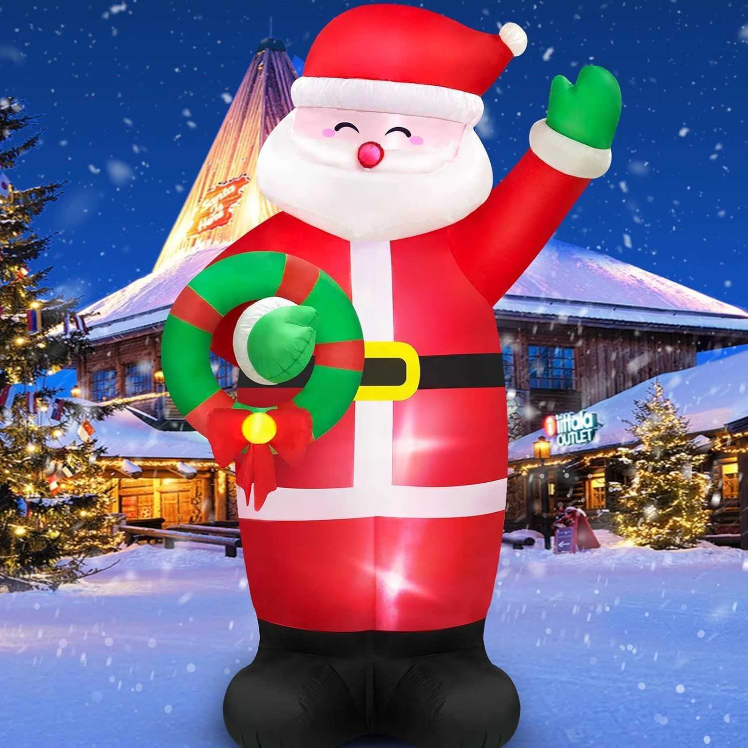 Decoration 10.1FT Outdoor Santa Holiday Claus Snowman Candy Cane Archway Inflatable Christmas Yard Decor Lights Home Toy N260824 - view 7