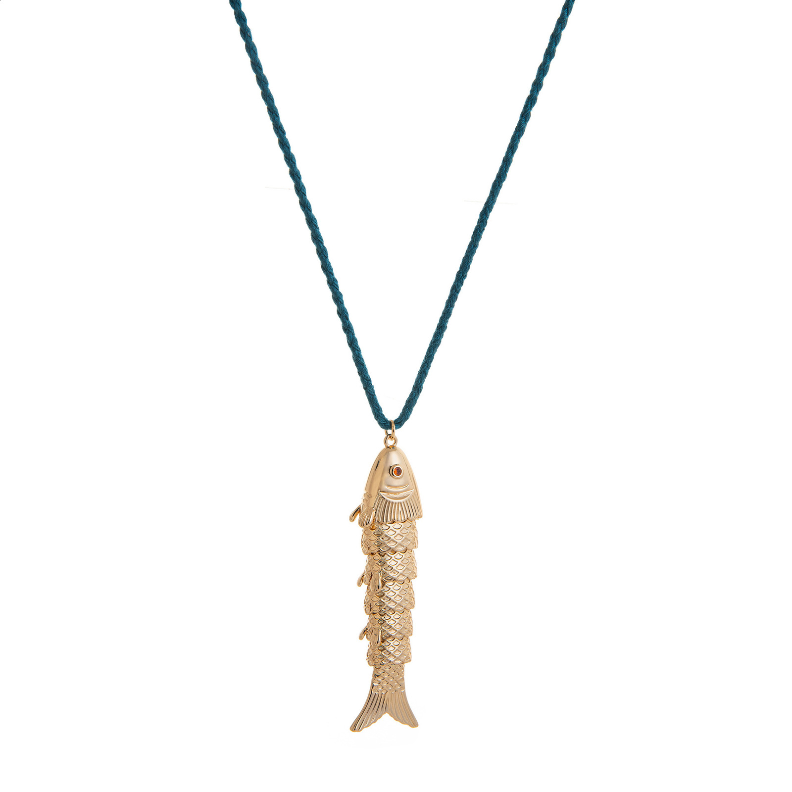 Movable Joints Fish Pendant Necklace For Trendy Crystal Beads Long sweater Chain Jewelry Women Party Accessories Gift260716 - view 6