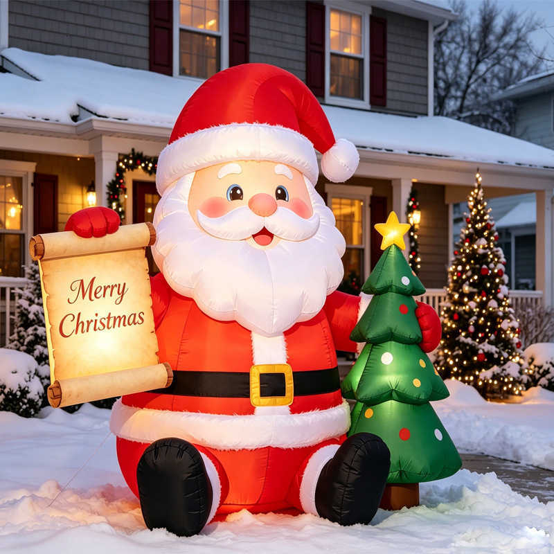 Decoration 10.1FT Outdoor Santa Holiday Claus Snowman Candy Cane Archway Inflatable Christmas Yard Decor Lights Home Toy N260824 - view 6
