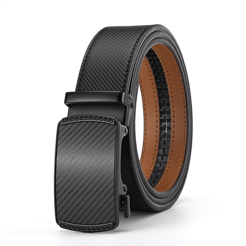 Cetiri Men's Ratchet Click Belt Genuine Leather Dress Belt For Men Jeans Holeless Automatic Sliding Buckle Black Brown Belts Cin Y19052004 - view 5