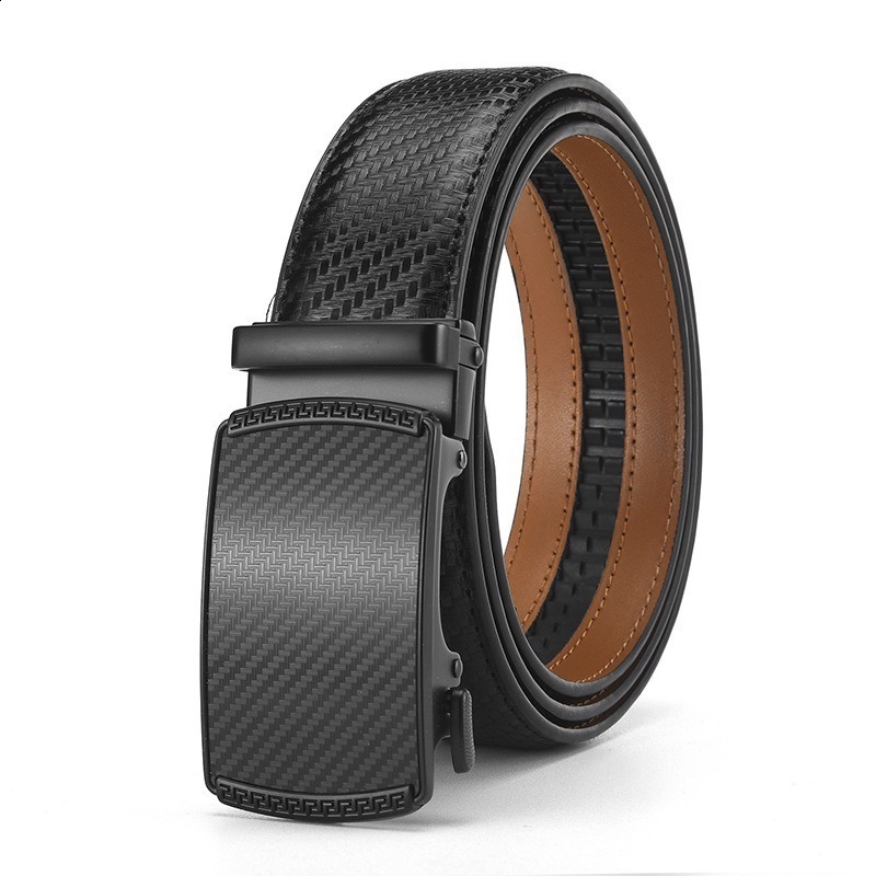 Cetiri Men's Ratchet Click Belt Genuine Leather Dress Belt For Men Jeans Holeless Automatic Sliding Buckle Black Brown Belts Cin Y19052004