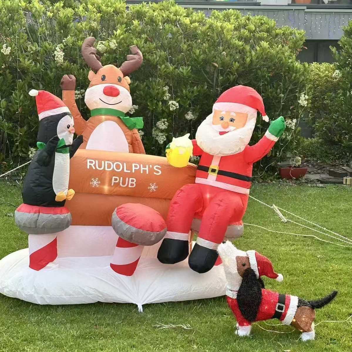 Decoration 10.1FT Outdoor Santa Holiday Claus Snowman Candy Cane Archway Inflatable Christmas Yard Decor Lights Home Toy N260824 - view 5
