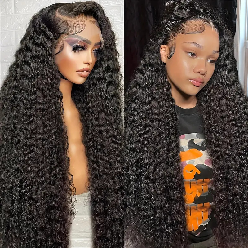 Front lace wig full head wig for women with small curls high-temperature synthetic fiber long curly wig240123 - view 3