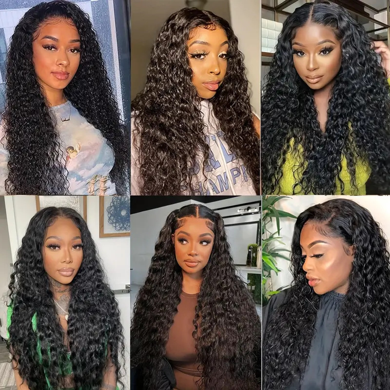 Front lace wig full head wig for women with small curls high-temperature synthetic fiber long curly wig240123 - view 5