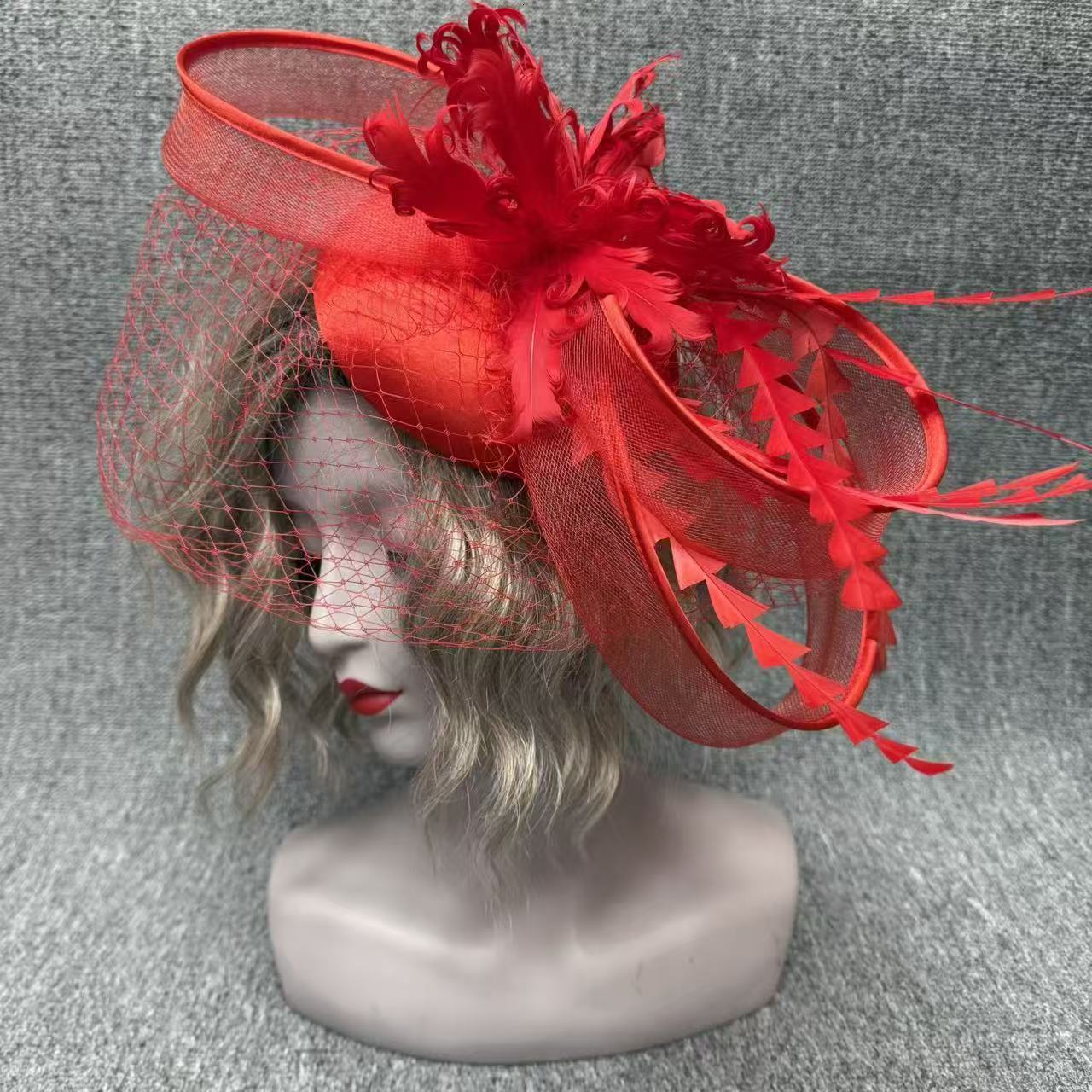 Yellow Mesh Beils Fascinator Hat Women Veils Briece Derby Wedding Headwear For Ladies Femme Royal Ascot Hair Fascinator Clips260428 - view 4