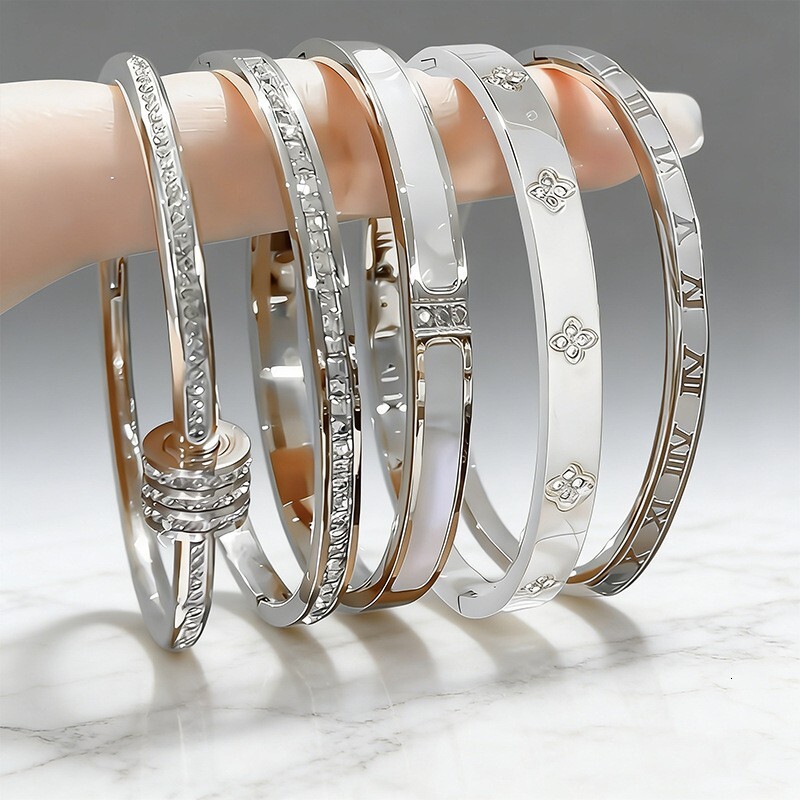 Ice with VVS moissanite 04 stainless steel bracelet, a popular and versatile diamond-studded bracelet for women, selling well internationally, with 18 - view 4