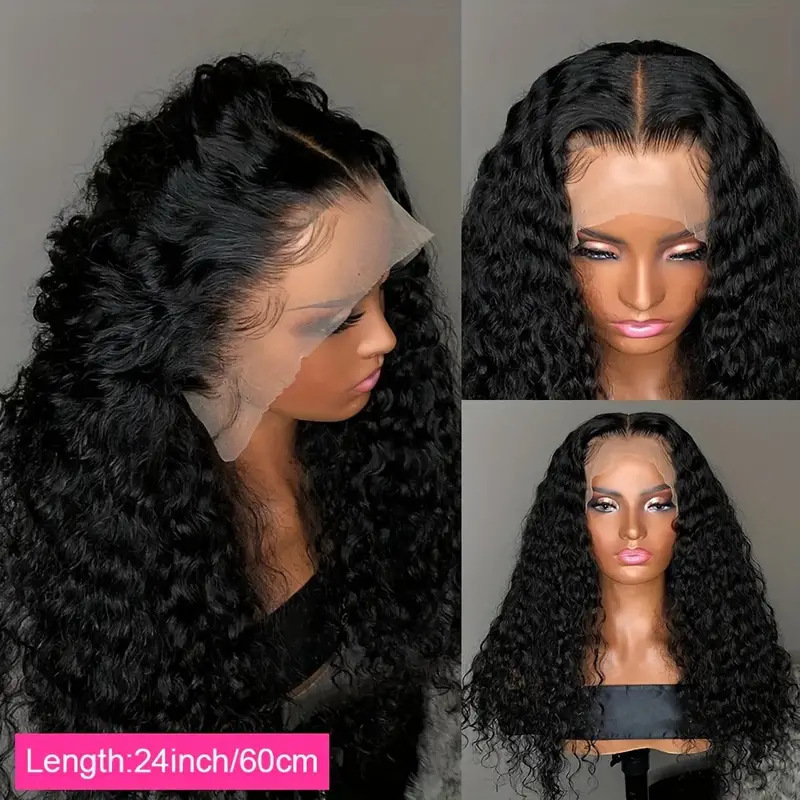 Front lace wig full head wig for women with small curls high-temperature synthetic fiber long curly wig240123 - view 4