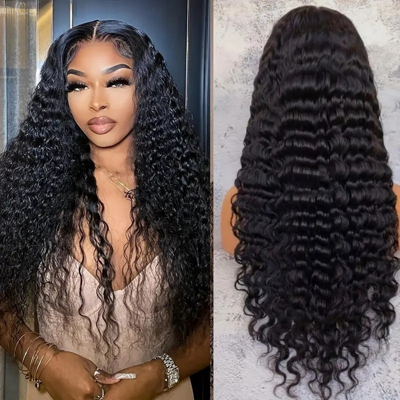 Front lace wig full head wig for women with small curls high-temperature synthetic fiber long curly wig240123 - view 7