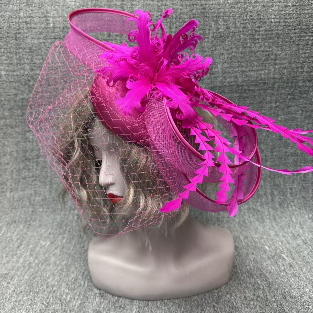 Yellow Mesh Beils Fascinator Hat Women Veils Briece Derby Wedding Headwear For Ladies Femme Royal Ascot Hair Fascinator Clips260428 - view 5