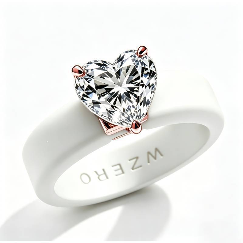 1pc womens colorful silicone ring large rectangular CZ stone silver rose gold pointed inlay comfortable sports wedding ring260530 - view 8
