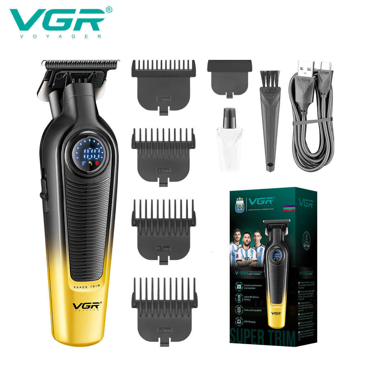 VGR996 Electric Hair Clipper for Home Use - Oil-Head Carving Men's Hair Clippers with LCD Display and Rechargeable Blades Q260930 - view 6
