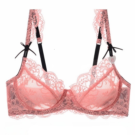 Sexy women's bra set ultra-thin summer style French-style push-up bra to prevent sagging makes large breasts appear smaller and provides a gather - view 7