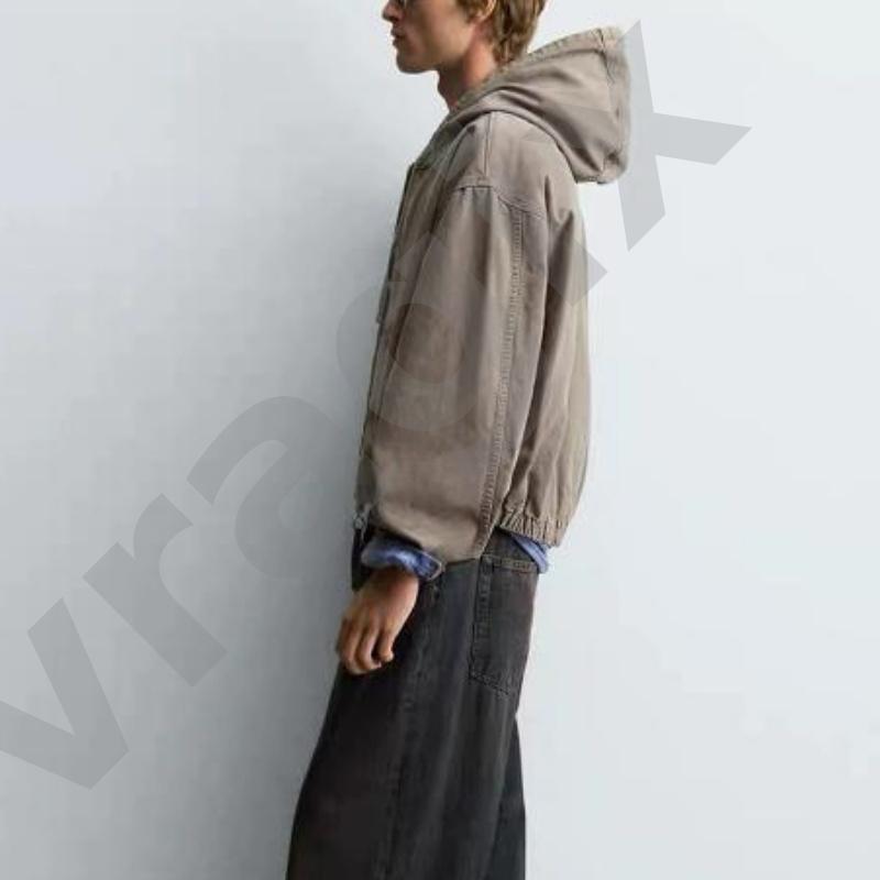 Women Vintage Washed Zip Up Hooded Jacket Relaxed Long Sleeve Hoodie Coat With Drawstring Hood Elastic Cuff And Hem Front Kangaroo Pocket Casual Outer - view 7