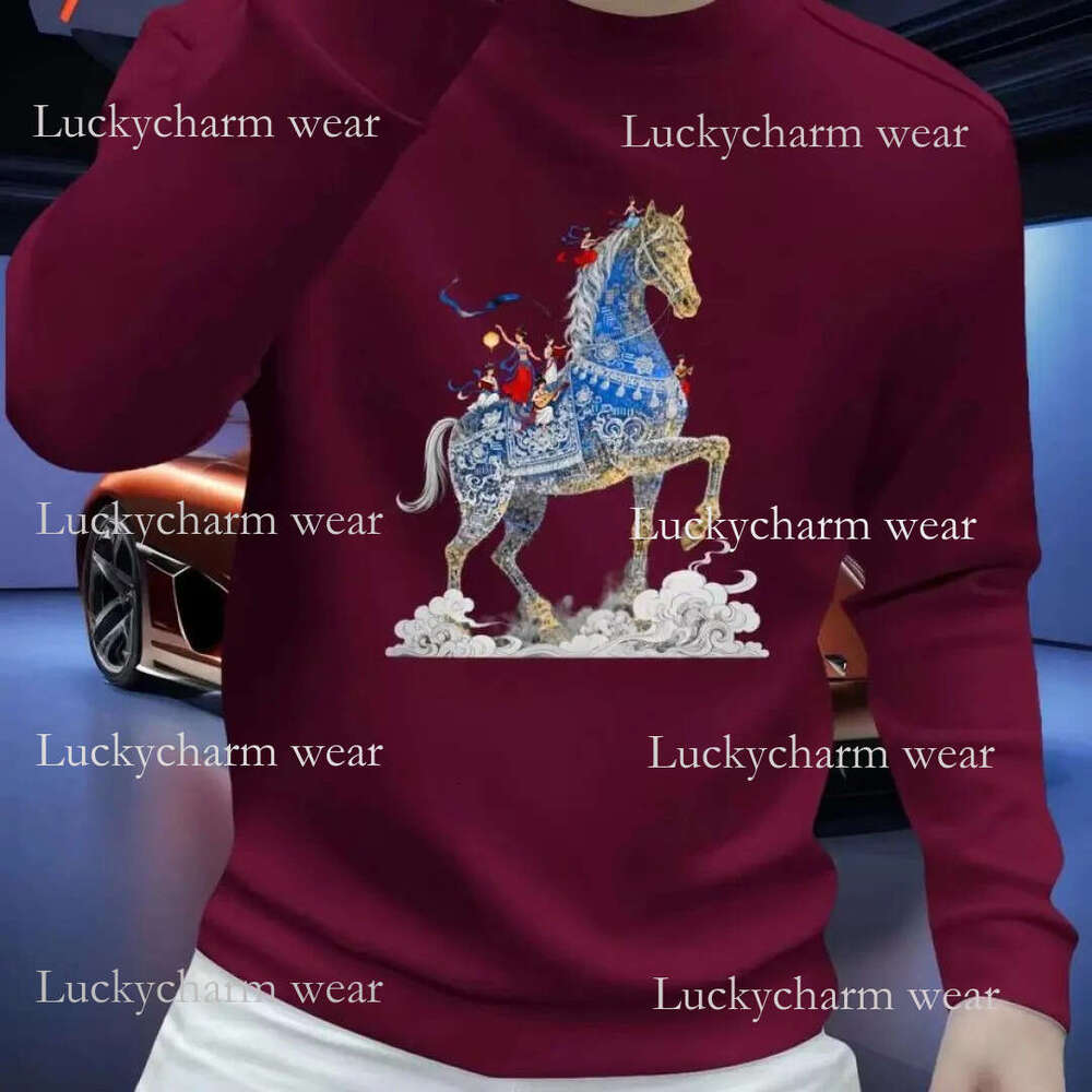 Autumn Winter New Brand Printed Sweatshirt Men's Fashion Pullover Round Neck Long Sleeve Casual Versatile Top Trendy