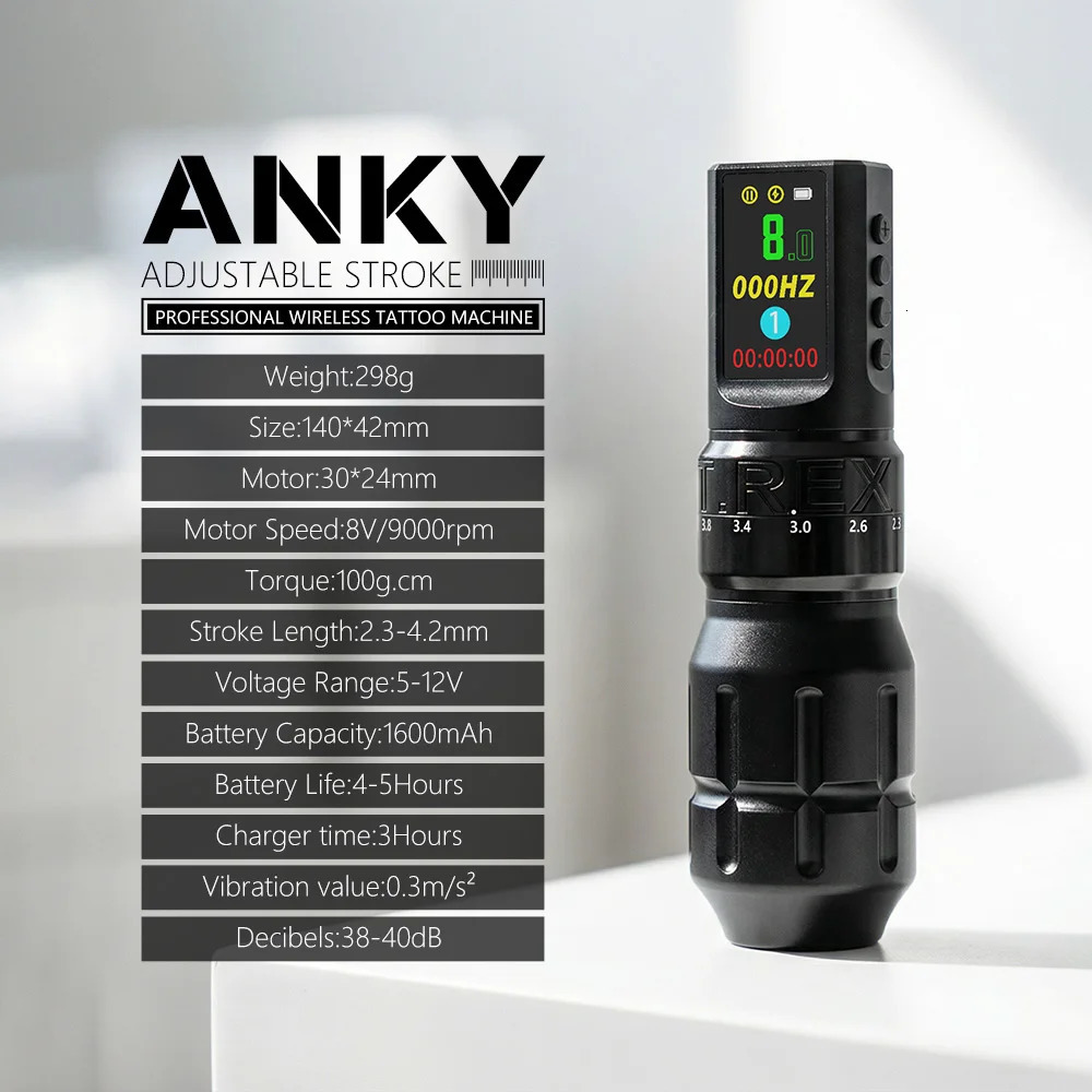 T-Rex Cool Wireless Tattoo Machine Pen 7 Adjustable Strokes Motor LCD Screen Permanent Makeup Tattoo Pen For Tattoo Art 251230