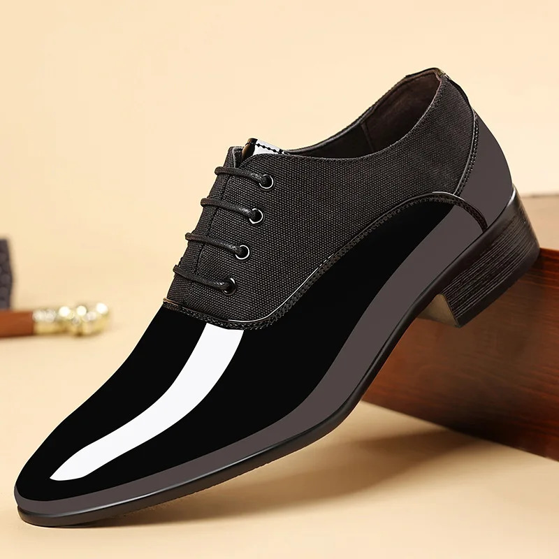 2025 Men Oxford Shoes Patent Leather Men Dress Shoes Pointed Toe Formal Office Shoes High Quality Men Praty Wedding Shoe 251231