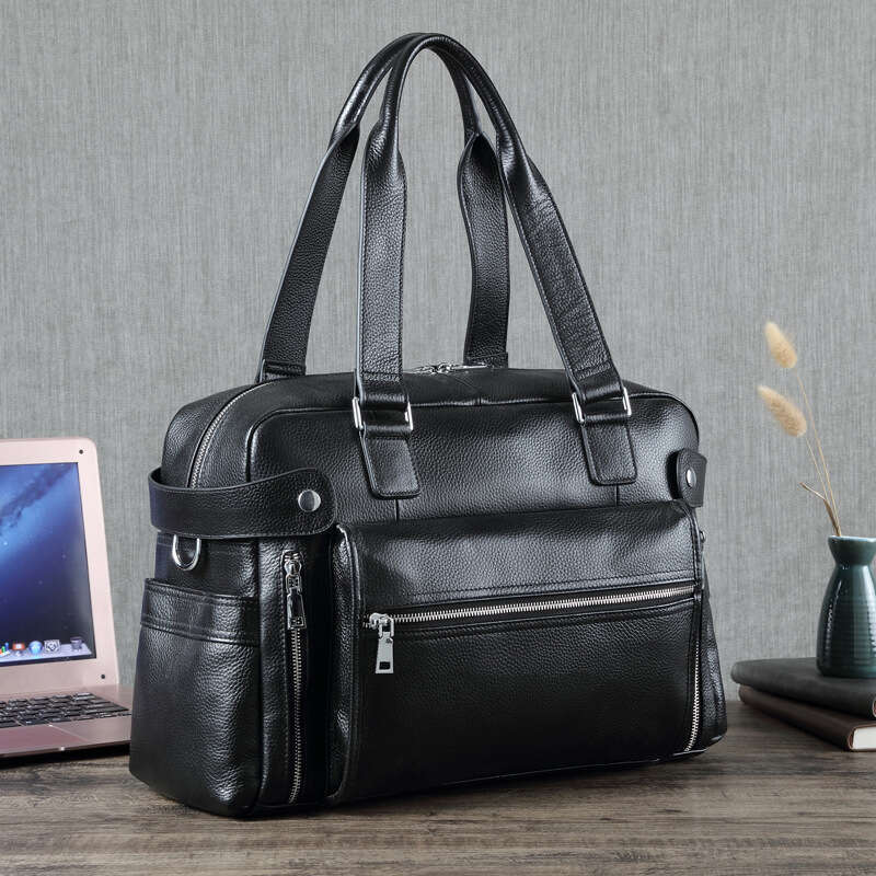 Luxury shoulder bag handbag Hobo leather new men's large capacity official document cover layer cowhide casual travel bag fitness bag trend SENYY