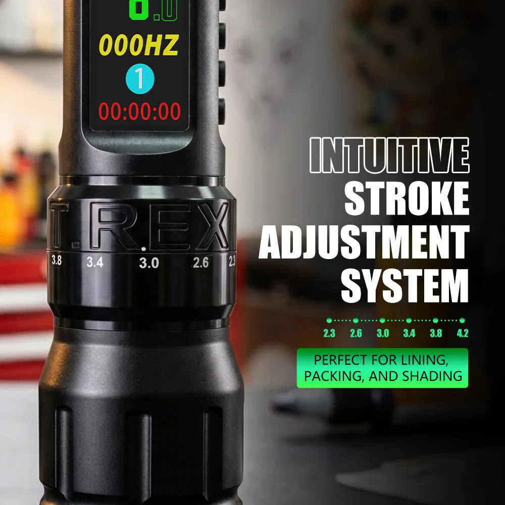 T-Rex Cool Wireless Tattoo Machine Pen 7 Adjustable Strokes Motor LCD Screen Permanent Makeup Tattoo Pen For Tattoo Art 251230