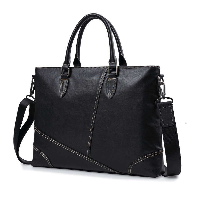 Luxury shoulder bag handbag Hobo new men's briefcase leather business briefcase horizontal top layer cowhide leather bag SENYY