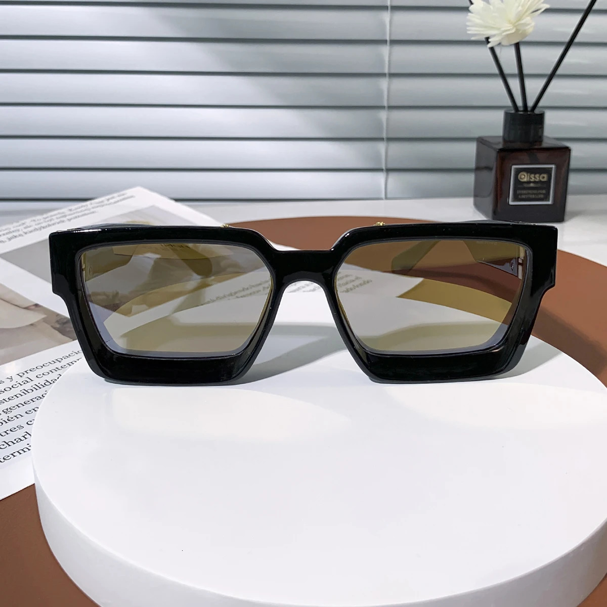 Ruiao Retro Black Millionaire Shades Sunglasses 2025 For Men er Famous Square Sun Glasses Man Women Sunglass 251225