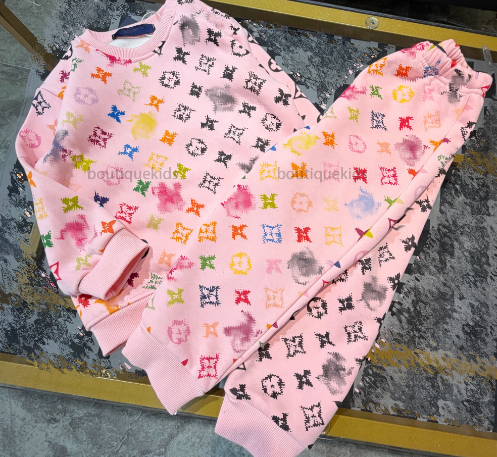 Toddler Boys Girls Designer Sweatshirts Pants 2PCS/Set Spring Autumn Kids Baby Children Jumper Top Trousers Clothes Luxury Infant Tracksuits Suit