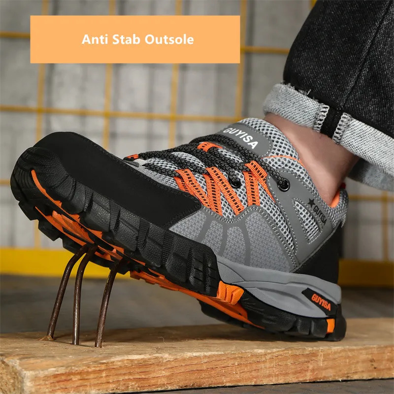 Work shoes with steel toe anti puncture work safety sneakers work man safety shoes anti-slip boots indestructible shoes for men 251226
