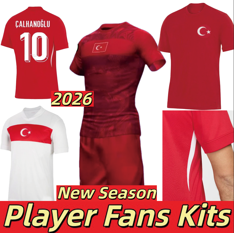 25 26 Turkey Football Jersey Euro Cup26 27 World Cup National Team DEMIRAL Kokcu YILDIZ ENES Calhanoglu Boys' Soccer Set Jersey Vintage Custom Player Name and Number...