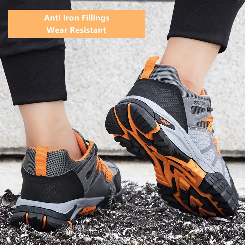 Work shoes with steel toe anti puncture work safety sneakers work man safety shoes anti-slip boots indestructible shoes for men 251226