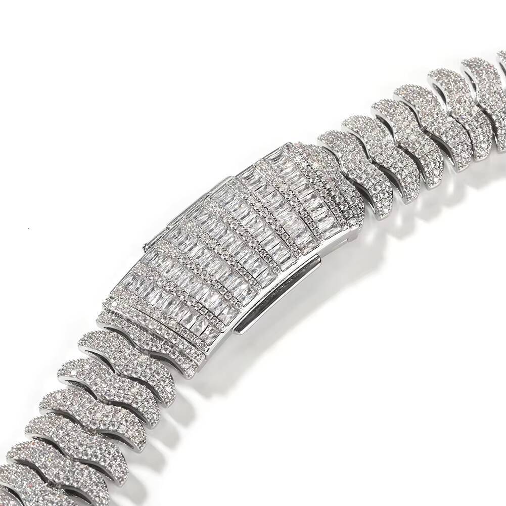 20mm Wide Centipede Cuban Chain Necklace Jewelry Miami Cuban Link Chain Hip Hop Jewelry Iced Out Moissanite 925silver Jewelry