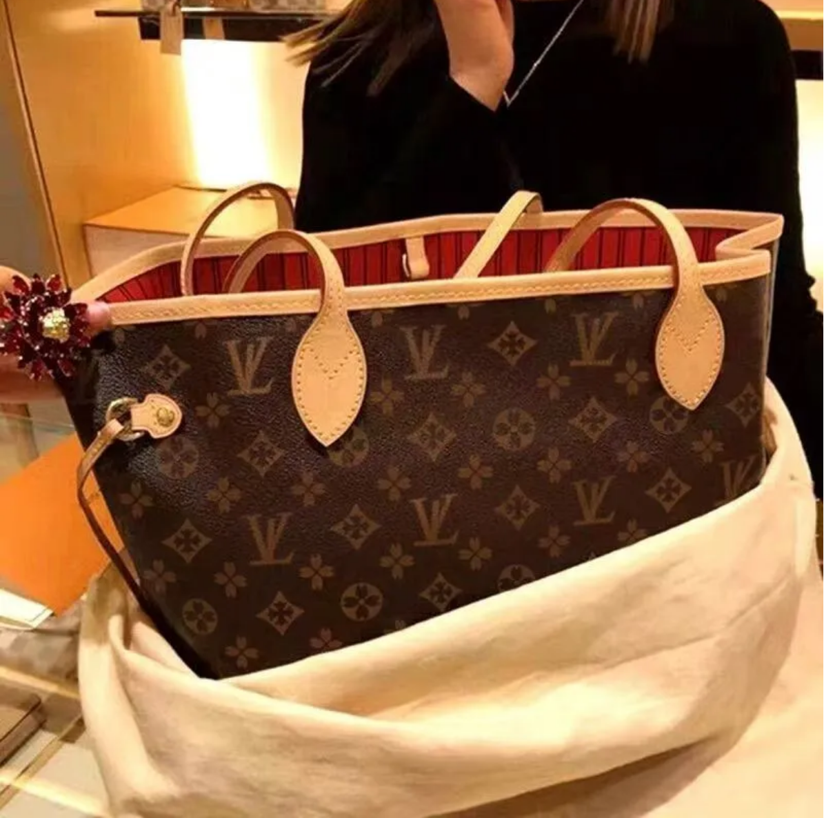 Designer Handbags naverfullss The Tote Soft Leather Shopping 2pcs/set Composite Bag Shoulder BAGS Large Capacity Bags Coin Purse High Quality BagsPM MM GM