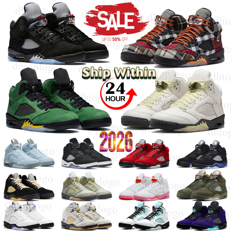 Designer Basketball Shoes 5 Mens Sneakers 5s Black Cats Navy UNC Lucky Green lue Raging Aqua Red Suede Jade Horizon Sail Outdoor Sports Trainers 40-47