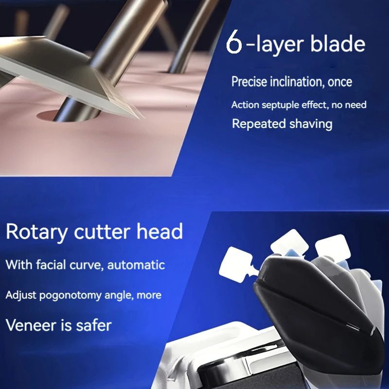 Men women safety manual shaver with 6layer stainless steel blades for hair removal featuring replaceable razor heads 251222