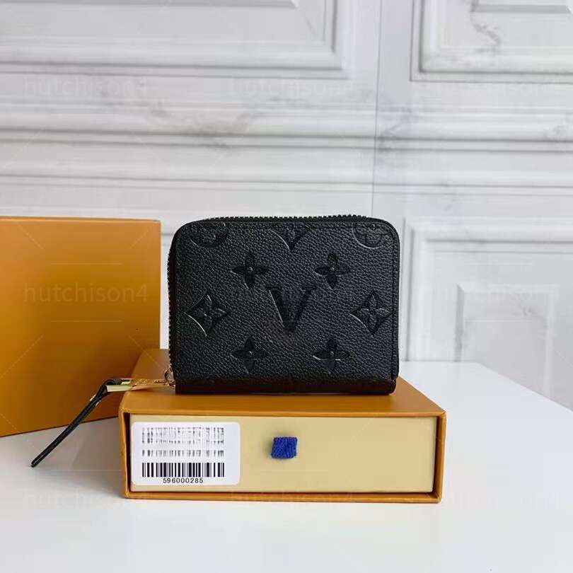 Top designer luxury short wallets, embossed letter credit card holders, women's checkered coin purses, with box