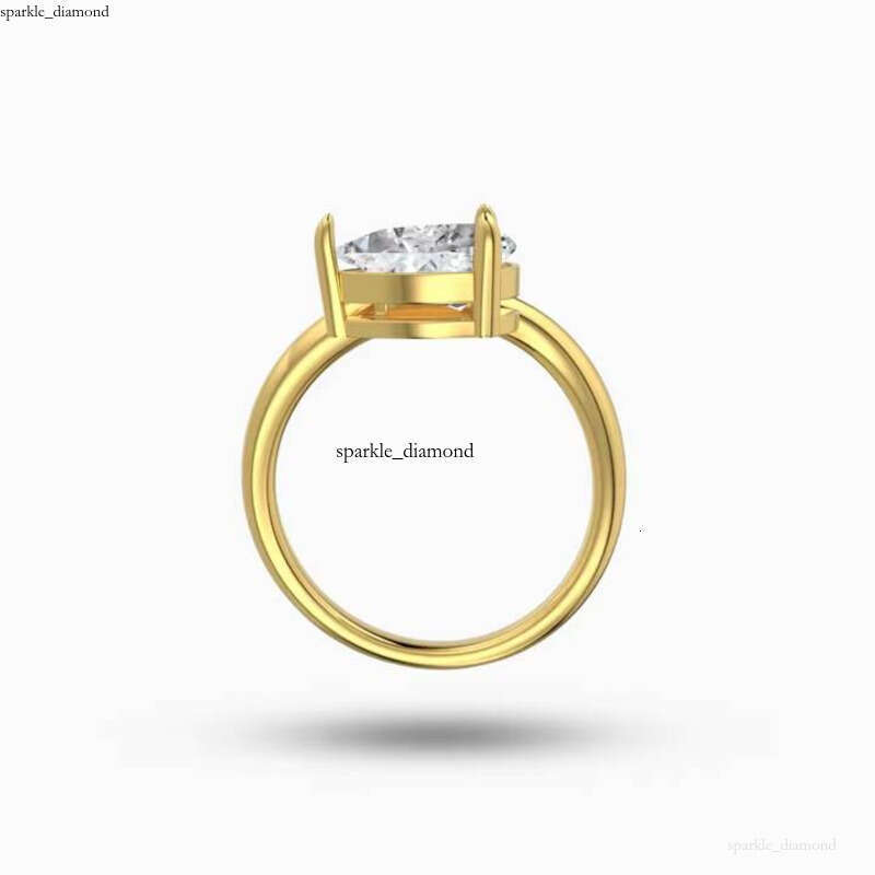 VVS Moissanite Exquisite 18k Gold Plated Twisted Water Drop Shape 8A Iced Flower 925 Sterling Silver Wedding Design Ring