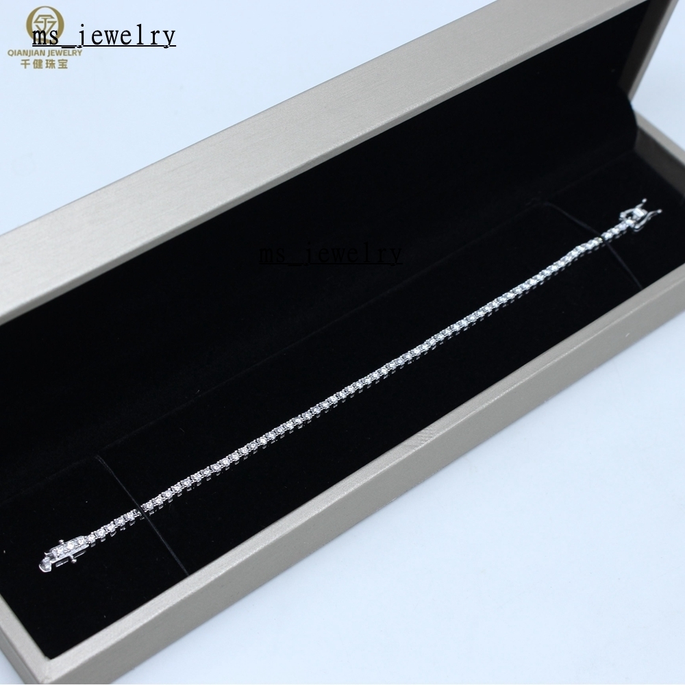 10k Real Gold 2mm Grown Diamond Tennis Necklace 7Inches IGI Certified Lab DiamondsTennis Link Chains - view 4