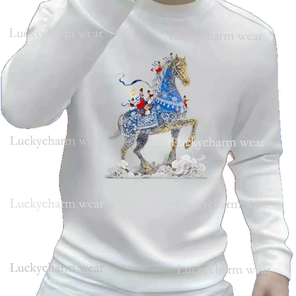 Autumn Winter New Brand Printed Sweatshirt Men's Fashion Pullover Round Neck Long Sleeve Casual Versatile Top Trendy