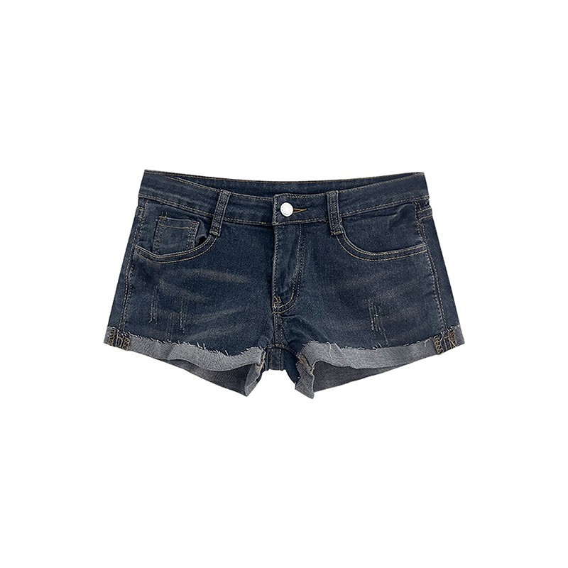 Women's Showstopper Denim Micro Shorts - 2026 Summer Y2K American Retro Bodycon Low-Rise Slim-Fit Hot Pants