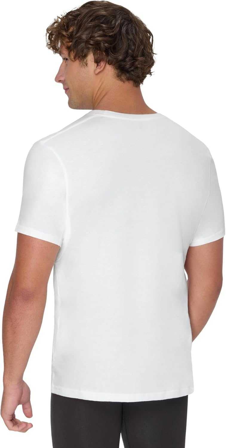 Hanes Mens Sweat Block Undershirt Underarm Sweat Blocking Tee White V-Neck T-Shirt 3-Pack