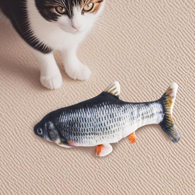 Bounceable electric fish toy USB jumping fish cat toy