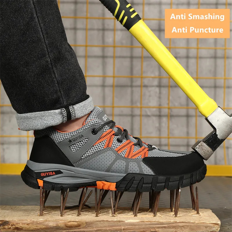 Work shoes with steel toe anti puncture work safety sneakers work man safety shoes anti-slip boots indestructible shoes for men 251226