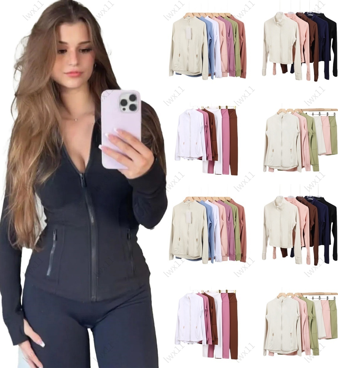 top1 Hot sale Free shipping Yoga Jacket Women set Define Workout Sport Coat Fitness Quick Dry Activewear Short jacket High-grade Tracksuits Shaping Waist