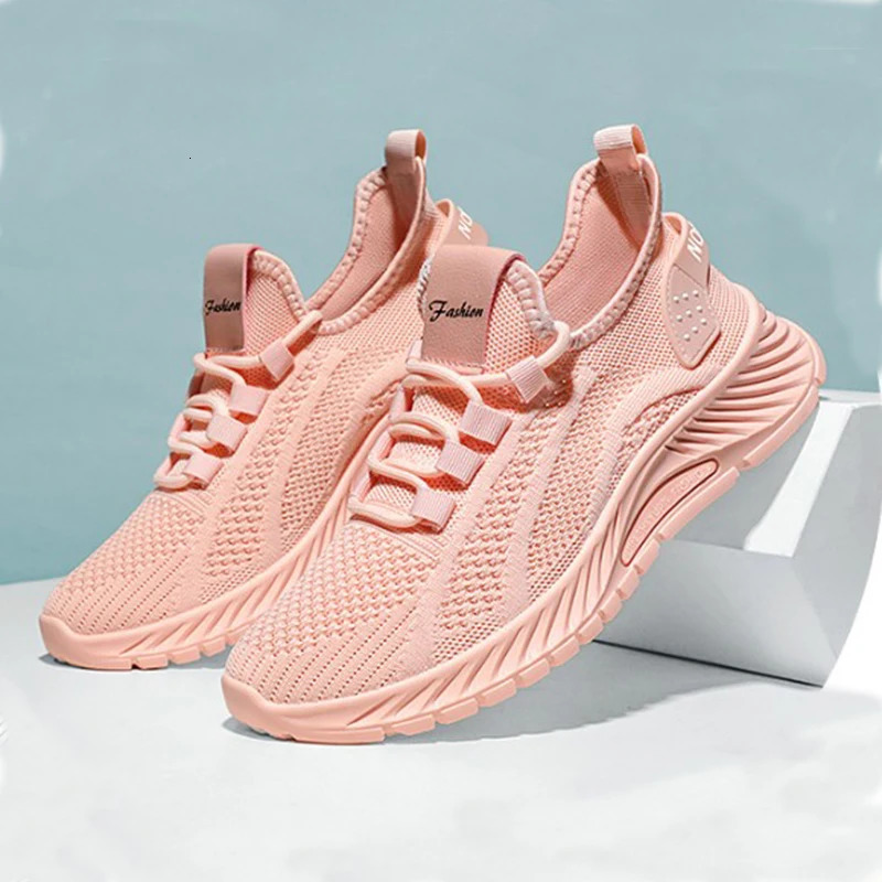 Women Casual Shoes Fashion Breathable Walking Mesh Flat Shoes Sneakers Women Gym Vulcanized Shoes White Female Footwear 251226